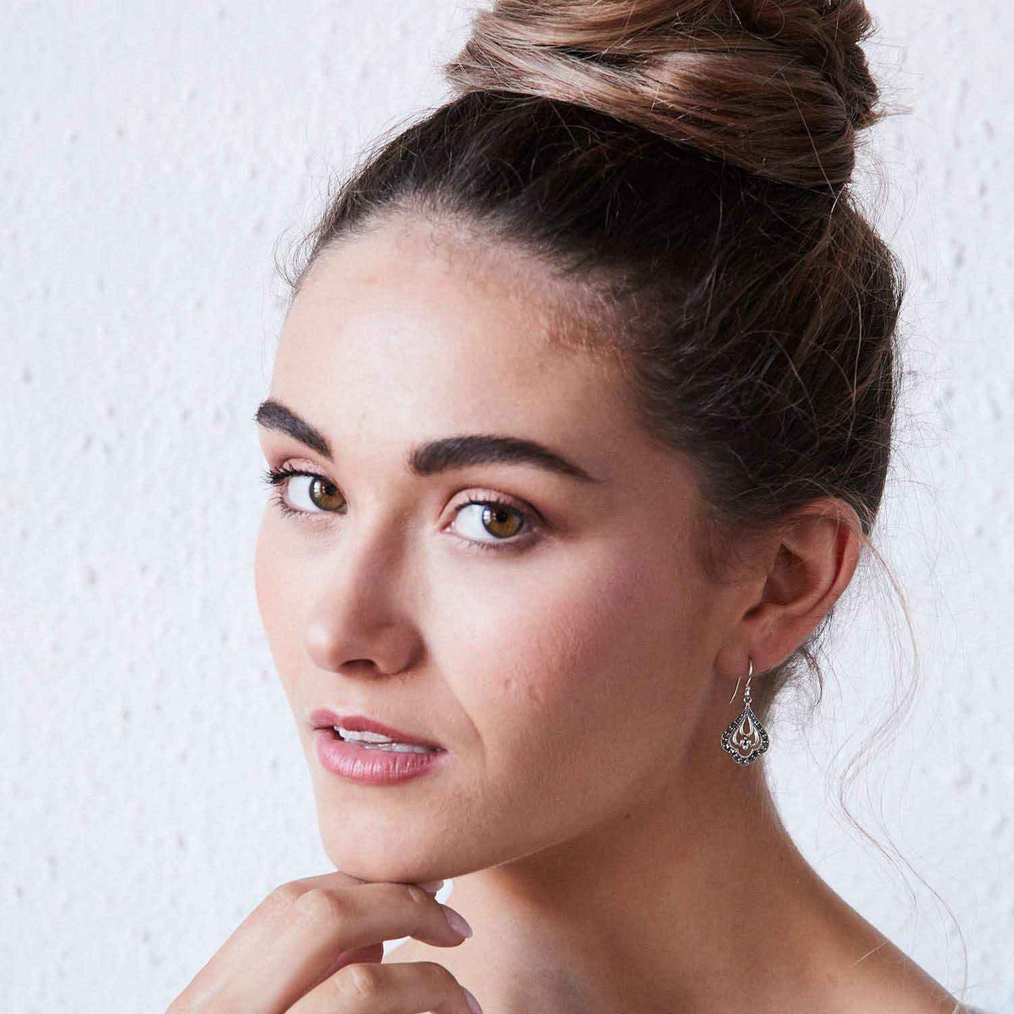 Charlotte: Vintage Drop Earrings in Marcasite and Sterling Silver