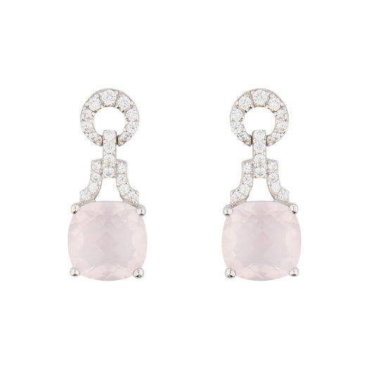 Wellington_&_North_Art_Deco_Jewellery_Rosalind_Cushion_Cut_Rose_Quartz_Cubic_Zirconia_925_Sterling_Silver_Drop_Earrings