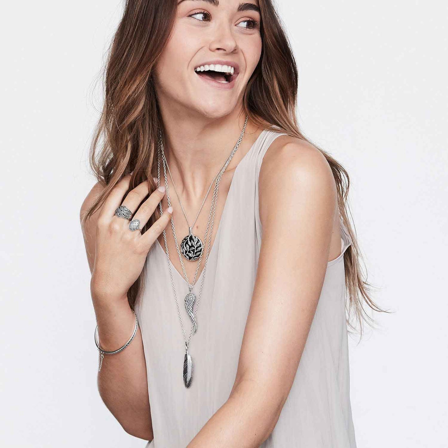 Hope: Feather Pendant Necklace in Marcasite, Black Onyx and Sterling Silver