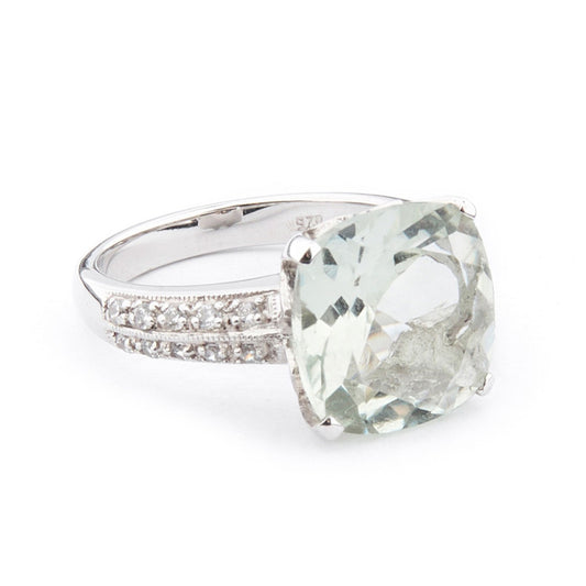 Wellington_&_North_Art_Deco_Jewellery_Rosalind_Cushion_Cut_Green_Amethyst_Cubic_Zirconia_925_Sterling_Silver_Ring_Side_View