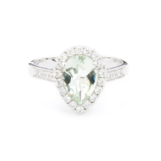 Wellington_&_North_Art_Deco_Jewellery_Juliet_Teardrop_Green_Amethyst_Cubic_Zirconia_Sterling_Silver_Ring_Front_View