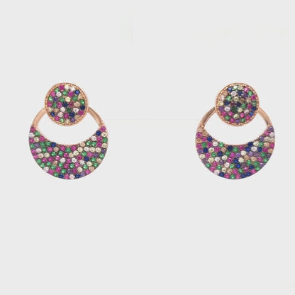 Elysia: Drop Earrings in Cubic Zirconia and Rose Gold Plate Sterling Silver