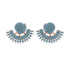 Load image into Gallery viewer, Ivy: Earrings in Turquoise and Rose Gold Plate