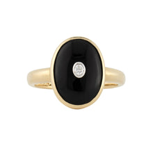 Load image into Gallery viewer, Art Deco Style Ring: Yellow Gold, Onyx, Diamond