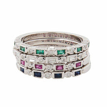 Load image into Gallery viewer, Arabella: Art Deco Ring in 9ct White Gold with Ruby and Diamond
