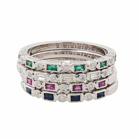 Arabella: Art Deco Ring in 9ct White Gold with Diamond