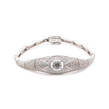 Load image into Gallery viewer, Art Deco Style Bracelet: Sterling Silver, Cubic Zirconia 