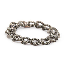Load image into Gallery viewer, Wellington_&amp;_North_Jewellery_Janis_Art_Deco_Marcasite_925_Sterling_Silver_Chunky_Chain_Bracelet_Side_Angle
