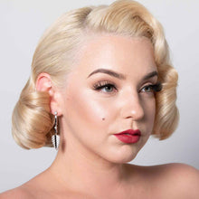 Load image into Gallery viewer, Bette: Art Deco Drop Earrings in Cubic Zirconia, Black Onyx and Sterling Silver