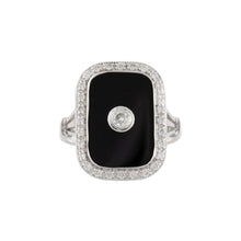 Load image into Gallery viewer, Art Deco Style Ring: White Gold, Onyx and Diamond