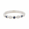Art Deco Style Ring: 9ct White Gold, Sapphire and Diamond