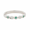 Art Deco Style Ring: White Gold, Emerald, Diamond