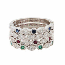 Load image into Gallery viewer, Bronte: Art Deco Style Ring in 9ct White Gold with Diamond