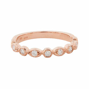 Art Deco Style Ring: Rose Gold and Diamonds