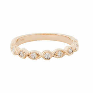 Art Deco Style Ring: 9ct Yellow Gold and Diamond