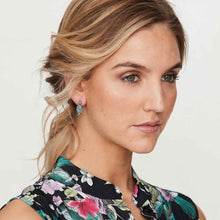 Load image into Gallery viewer, Cara: Teardrop Earrings in Turquoise and Rose Gold Plate Sterling Silver