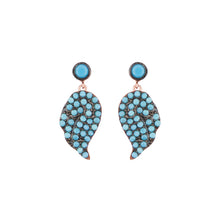 Load image into Gallery viewer, Rose Gold Teardrop Earrings with Turquoise