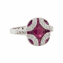 Load image into Gallery viewer, Art Deco Style Ring: 9ct White Gold, Ruby and Diamond