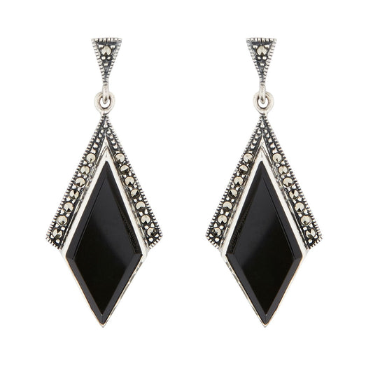 Wellington_&_North_Art_Deco_Jewellery_Stella_Black_Onyx_Marcasite_925_Sterling_Silver_Drop_Earrings