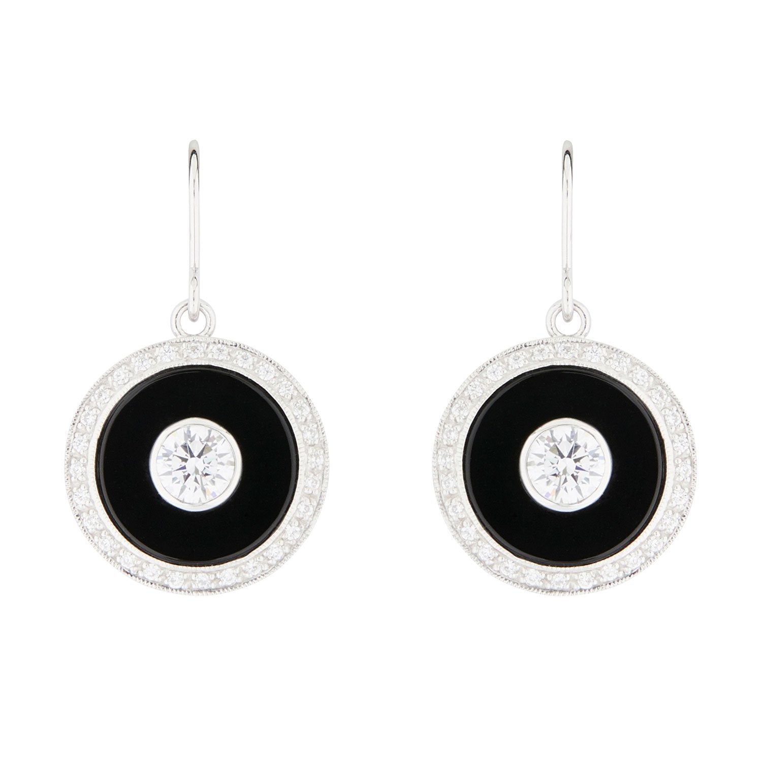 Wellington_&_North_Art_Deco_Jewellery_Marilyn_Cubic_Zirconia_Black_Onyx_925_Sterling_Silver_Round_Drop_Earrings