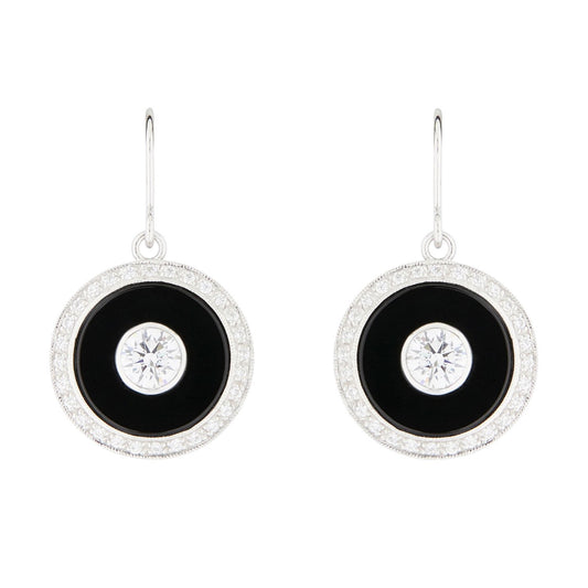 Wellington_&_North_Art_Deco_Jewellery_Marilyn_Cubic_Zirconia_Black_Onyx_925_Sterling_Silver_Round_Drop_Earrings