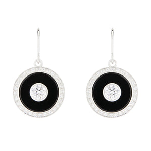 Wellington_&_North_Art_Deco_Jewellery_Marilyn_Cubic_Zirconia_Black_Onyx_925_Sterling_Silver_Round_Drop_Earrings