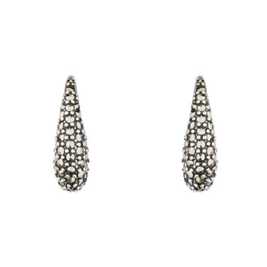 Wellington_&_North_Art_Deco_Jewellery_Meredith_Marcasite_925_Sterling_Silver_Small_Huggie_Earrings_Front_View