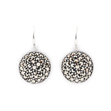 Load image into Gallery viewer, Tori: Round Drop Earrings in Marcasite and Sterling Silver