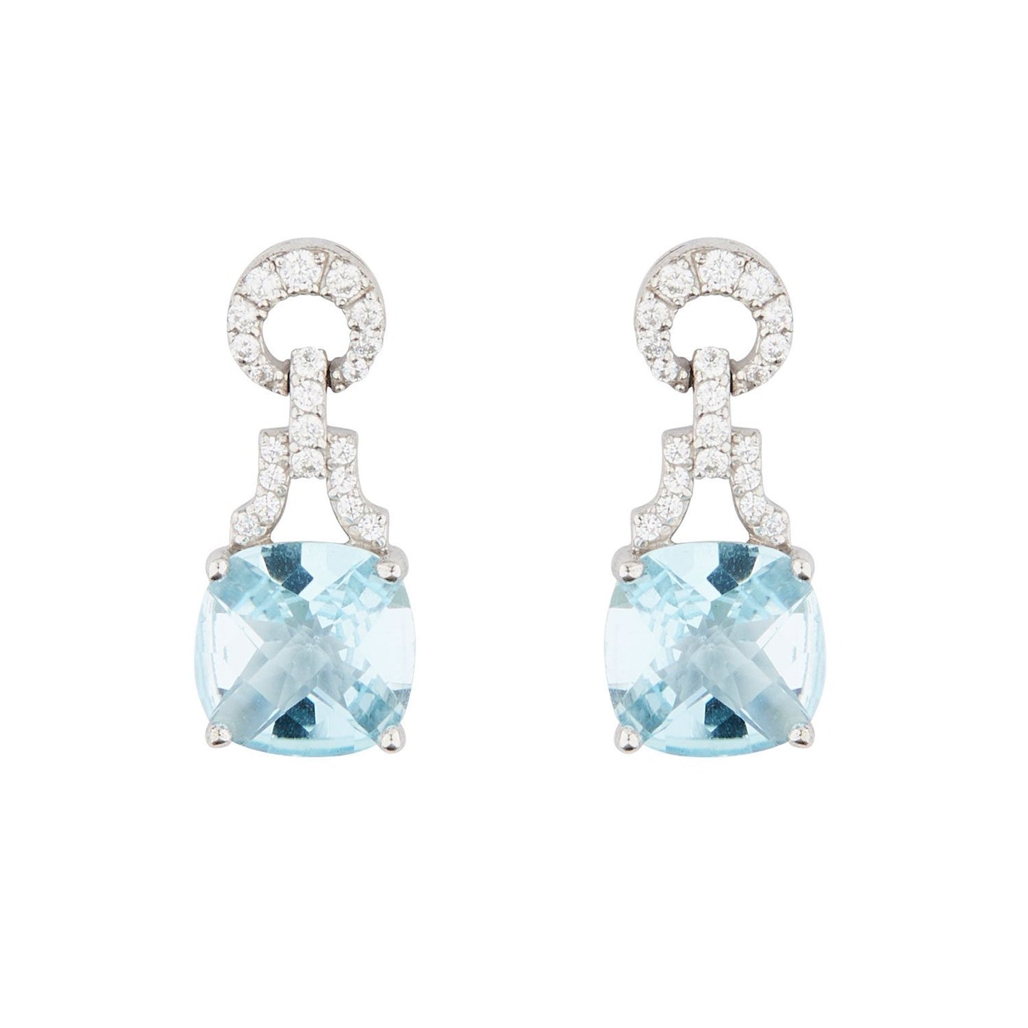 Wellington_&_North_Art_Deco_Jewellery_Rosalind_Cushion_Cut_Blue_Topaz_Cubic_Zirconia_925_Sterling_Silver_Drop_Earrings