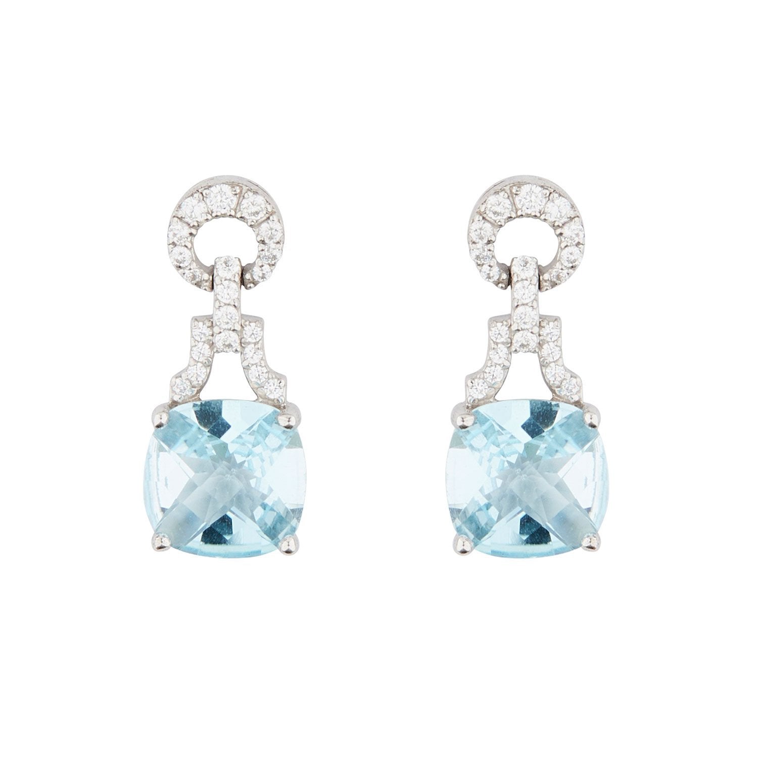 Wellington_&_North_Art_Deco_Jewellery_Rosalind_Cushion_Cut_Blue_Topaz_Cubic_Zirconia_925_Sterling_Silver_Drop_Earrings