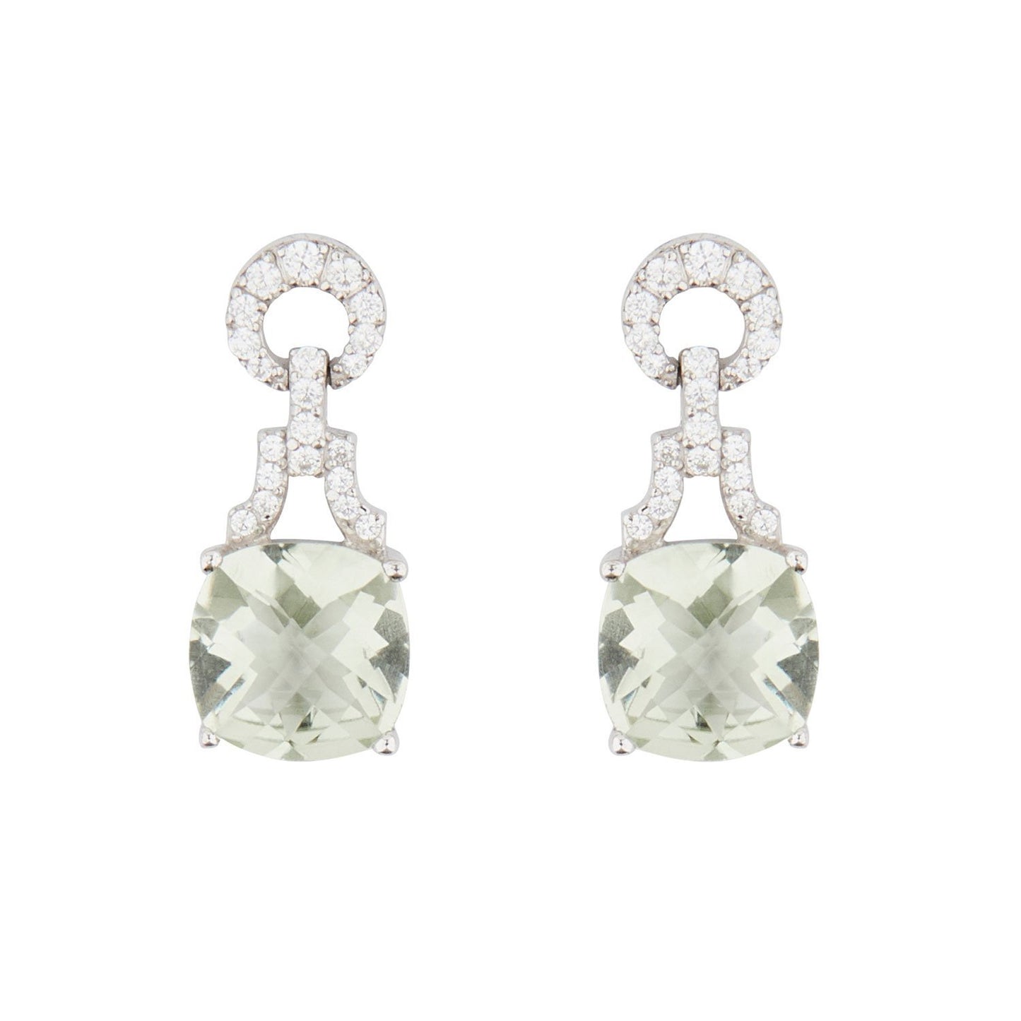Wellington_&_North_Art_Deco_Jewellery_Rosalind_Cushion_Cut_Green_Amethyst_Cubic_Zirconia_925_Sterling_Silver_Drop_Earrings