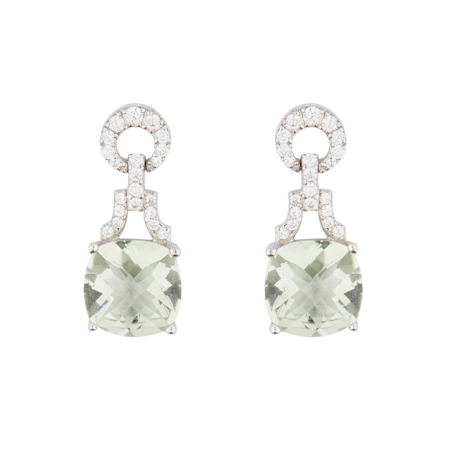 Wellington_&_North_Art_Deco_Jewellery_Rosalind_Cushion_Cut_Green_Amethyst_Cubic_Zirconia_925_Sterling_Silver_Drop_Earrings