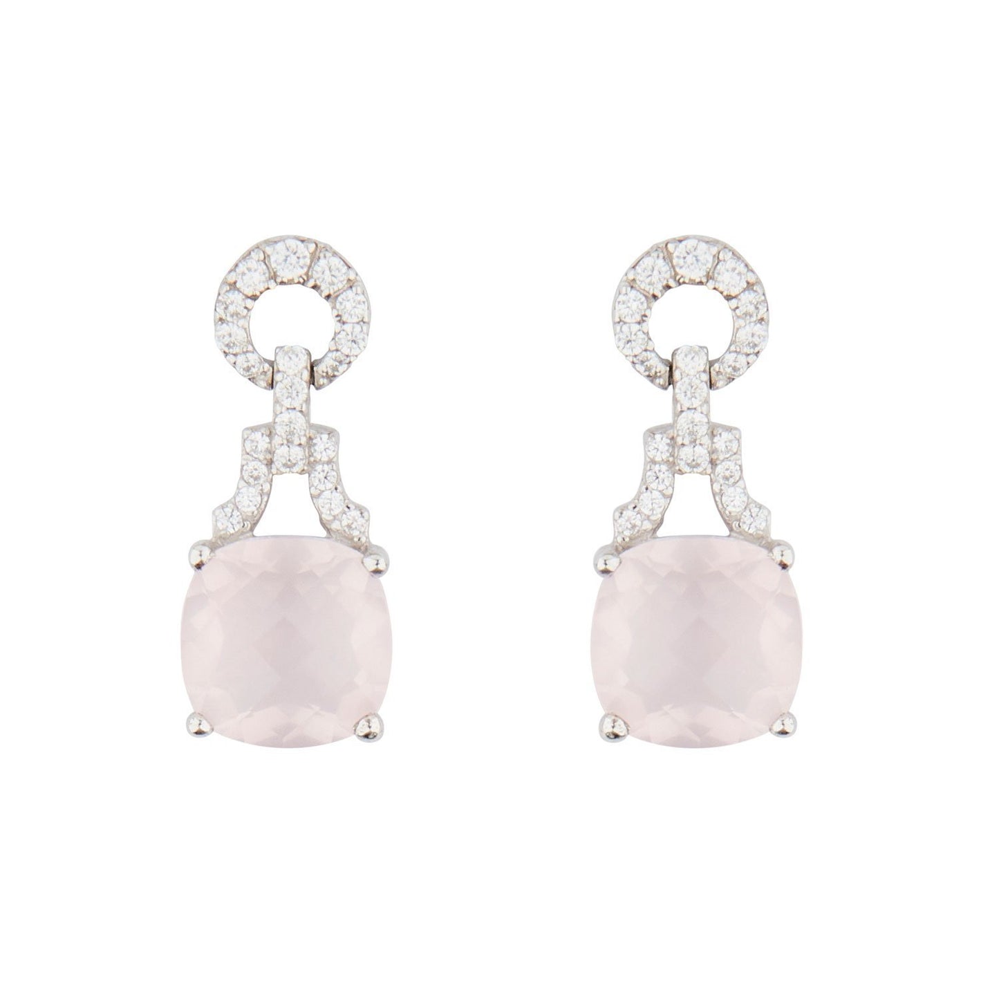 Wellington_&_North_Art_Deco_Jewellery_Rosalind_Cushion_Cut_Rose_Quartz_Cubic_Zirconia_925_Sterling_Silver_Drop_Earrings