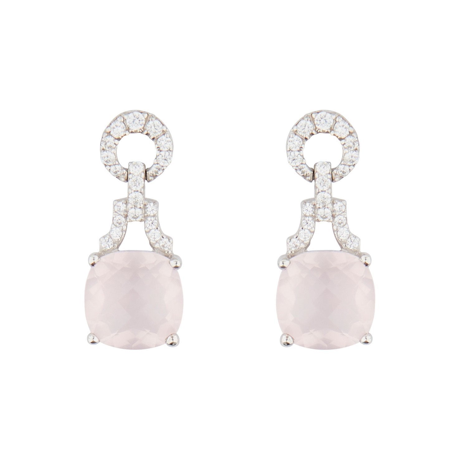 Wellington_&_North_Art_Deco_Jewellery_Rosalind_Cushion_Cut_Rose_Quartz_Cubic_Zirconia_925_Sterling_Silver_Drop_Earrings