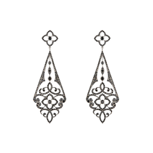 Chandelier Drop Earrings: Silver and Cubic Zirconia
