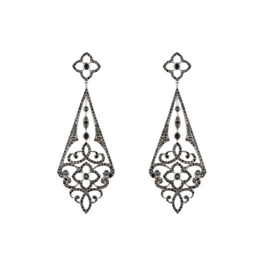 Chandelier Drop Earrings: Silver and Cubic Zirconia