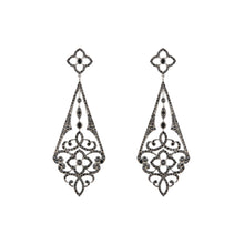Load image into Gallery viewer, Chandelier Drop Earrings: Silver and Cubic Zirconia