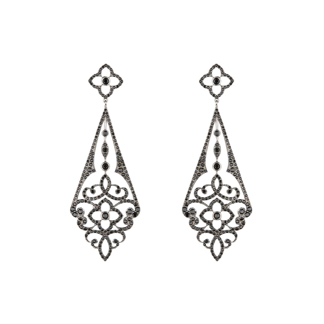 Chandelier Drop Earrings: Silver and Cubic Zirconia