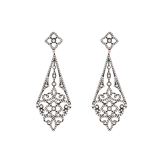 Chandelier Drop Earrings: Sterling Silver and Cubic Zirconia 
