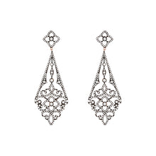 Load image into Gallery viewer, Chandelier Drop Earrings: Sterling Silver and Cubic Zirconia 