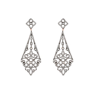 Chandelier Drop Earrings: Sterling Silver and Cubic Zirconia 