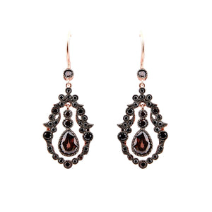 Rose Gold Drop Earrings with Cubic Zirconia 