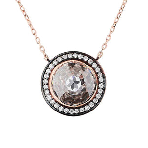 Grand Eugenie: Georgian Style Necklace in Cubic Zirconia and Rose Gold Plate Sterling Silver