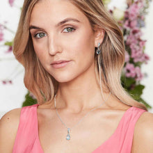 Load image into Gallery viewer, Helena: Art Deco Drop Earrings in Blue Topaz, Marcasite and Sterling Silver