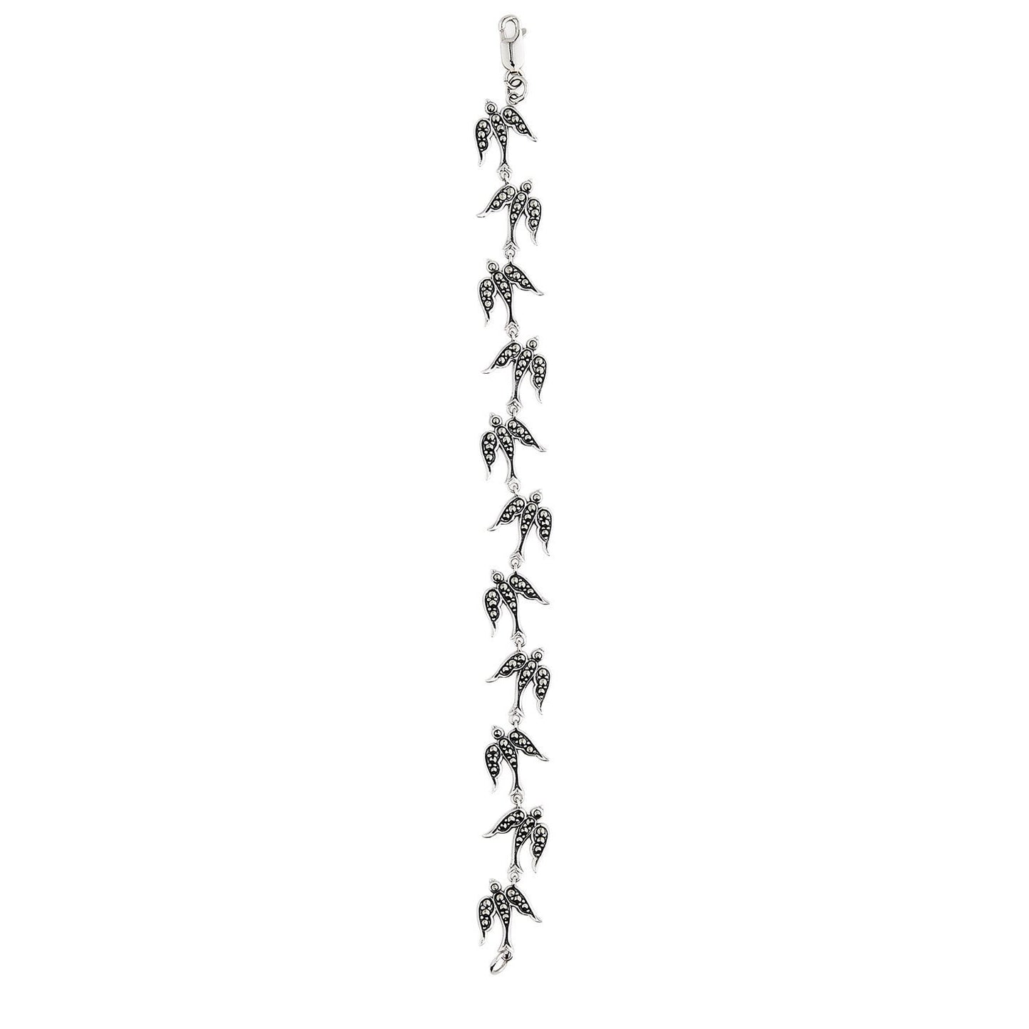 Joni: Victorian Style Swallow Bracelet in Marcasite and Sterling Silver