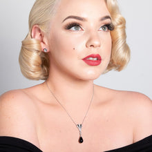 Load image into Gallery viewer, Louise: Art Deco Necklace in Black Onyx, Cubic Zirconia and Sterling Silver