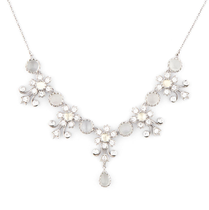 Wellington_&_North_Art_Deco_Jewellery_Ophelia_Moonstone_Cubic_Zirconia_925_Sterling_Silver_Floral_Necklace