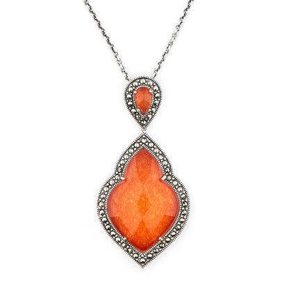 Wellington_&_North_Art_Deco_Jewellery_Rita_Red_Jade_Marcasite_925_Sterling_Silver_Pendant