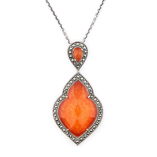 Wellington_&_North_Art_Deco_Jewellery_Rita_Red_Jade_Marcasite_925_Sterling_Silver_Pendant