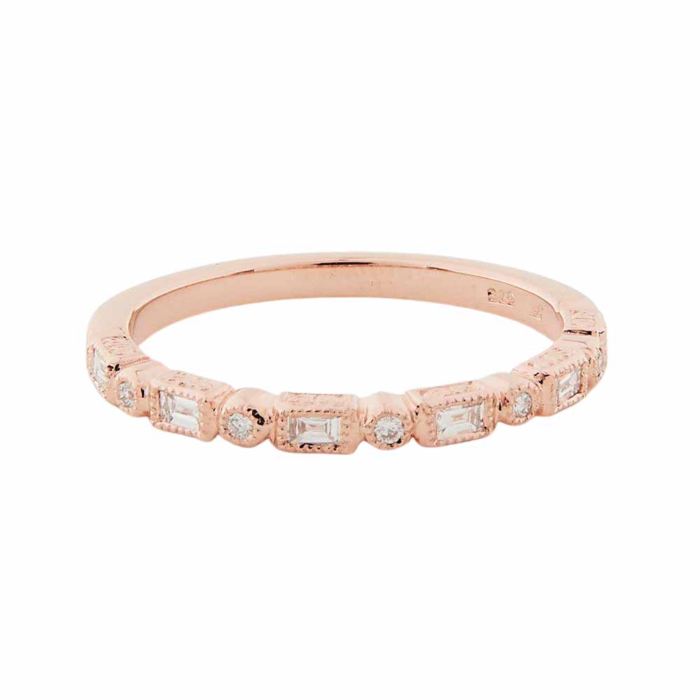 Art Deco Style Ring: Rose Gold and Diamond